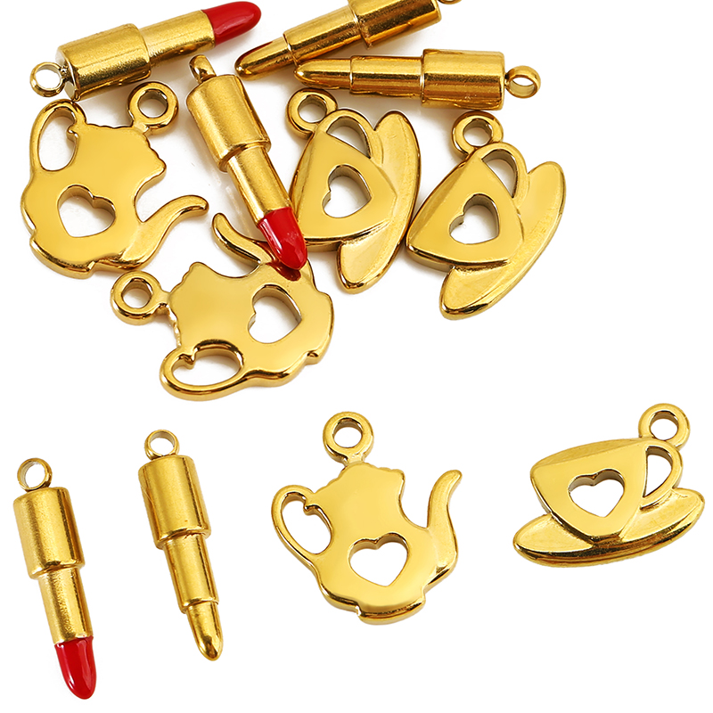 10pcs Stainless Steel Gold Col - Lip Balm 评论和价格